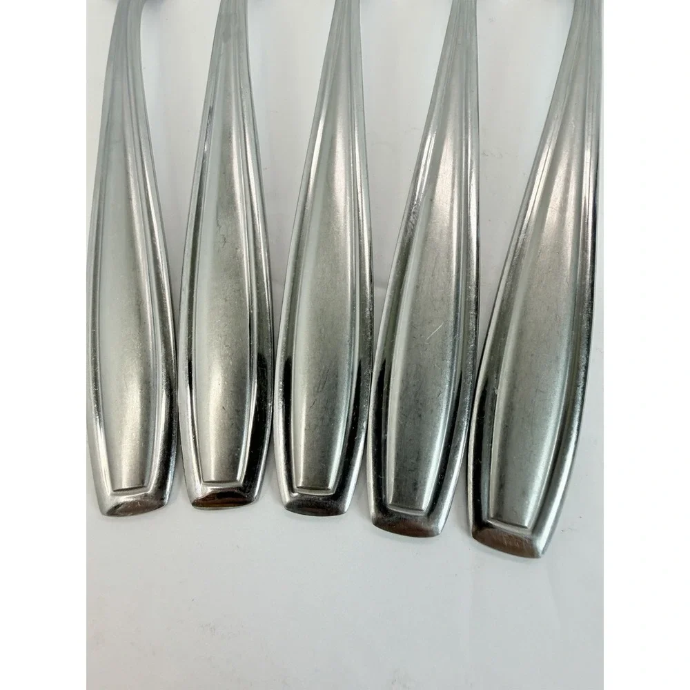 Oneida Satin Bristol Everdale Stainless Salad Forks Lot Of 5
